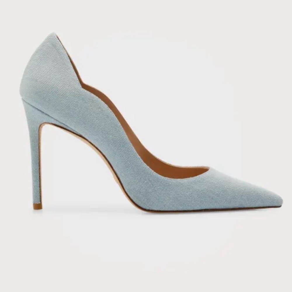 Stuart Weitzman — Stuart 100 Scallop Pump In Denim US 7